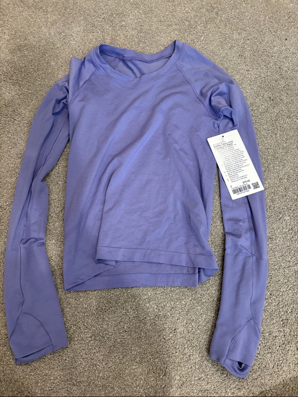 Lululemon Women's Long-Sleeve Crew Neck Top - Lavender